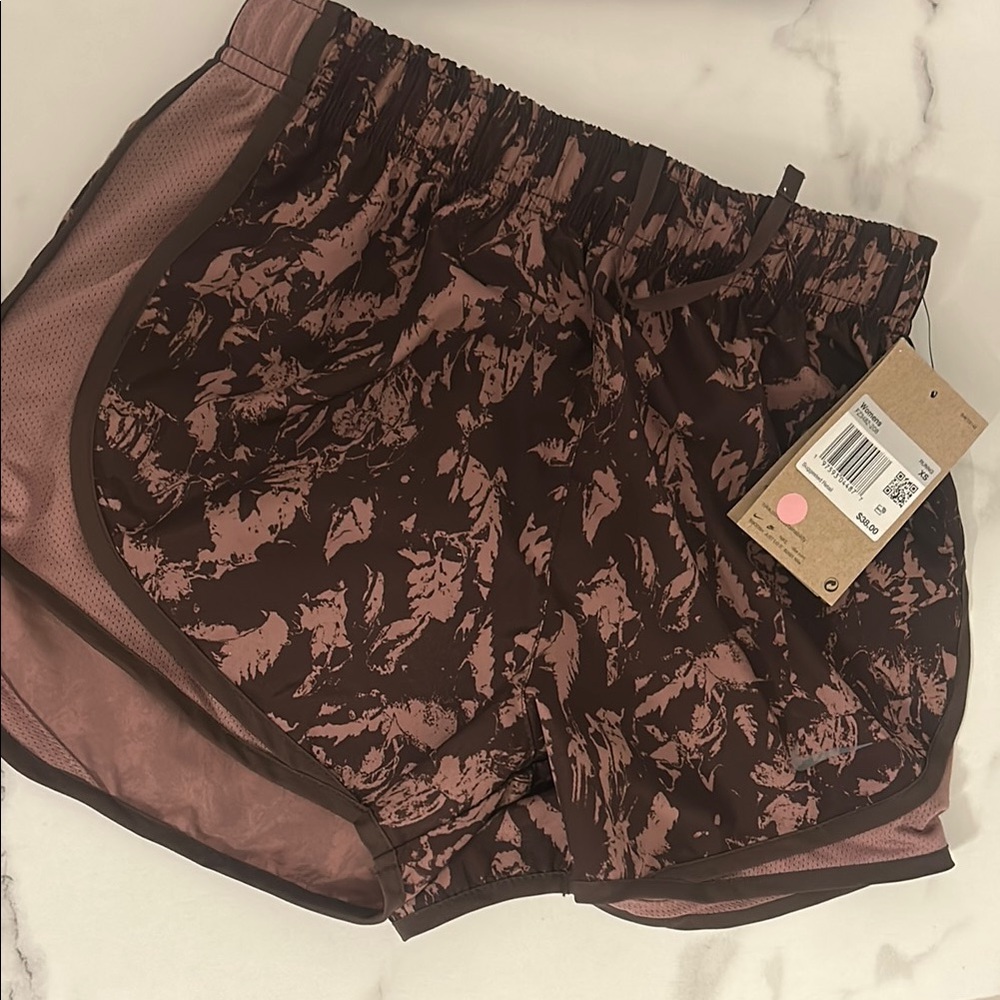 Nike Women's Athletic Shorts - Brown and Pink